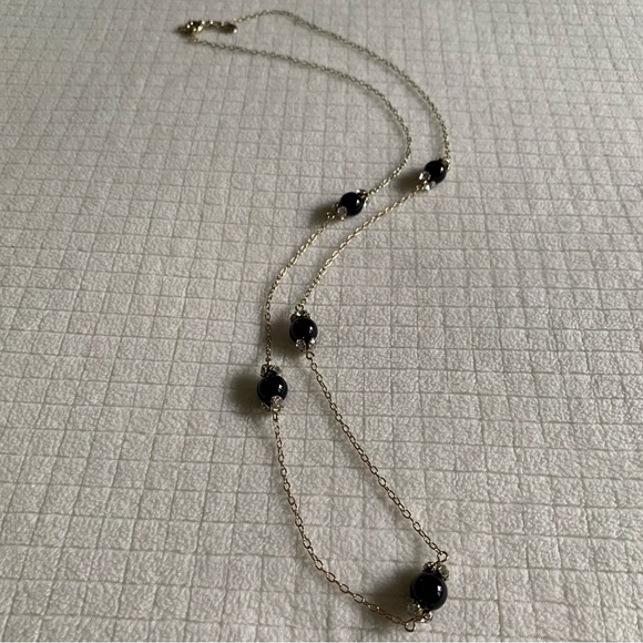 J. Crew Jewelry - J.Crew black bead long necklace